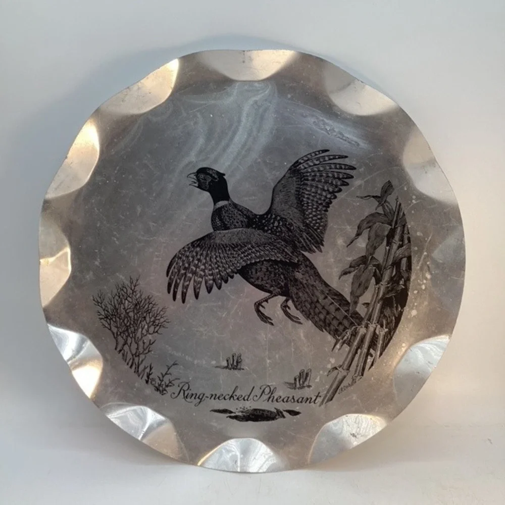 Stylemaster Tray-Plaque Ring Necked Pheasant Aluminum Decorative Wall‎ Art
